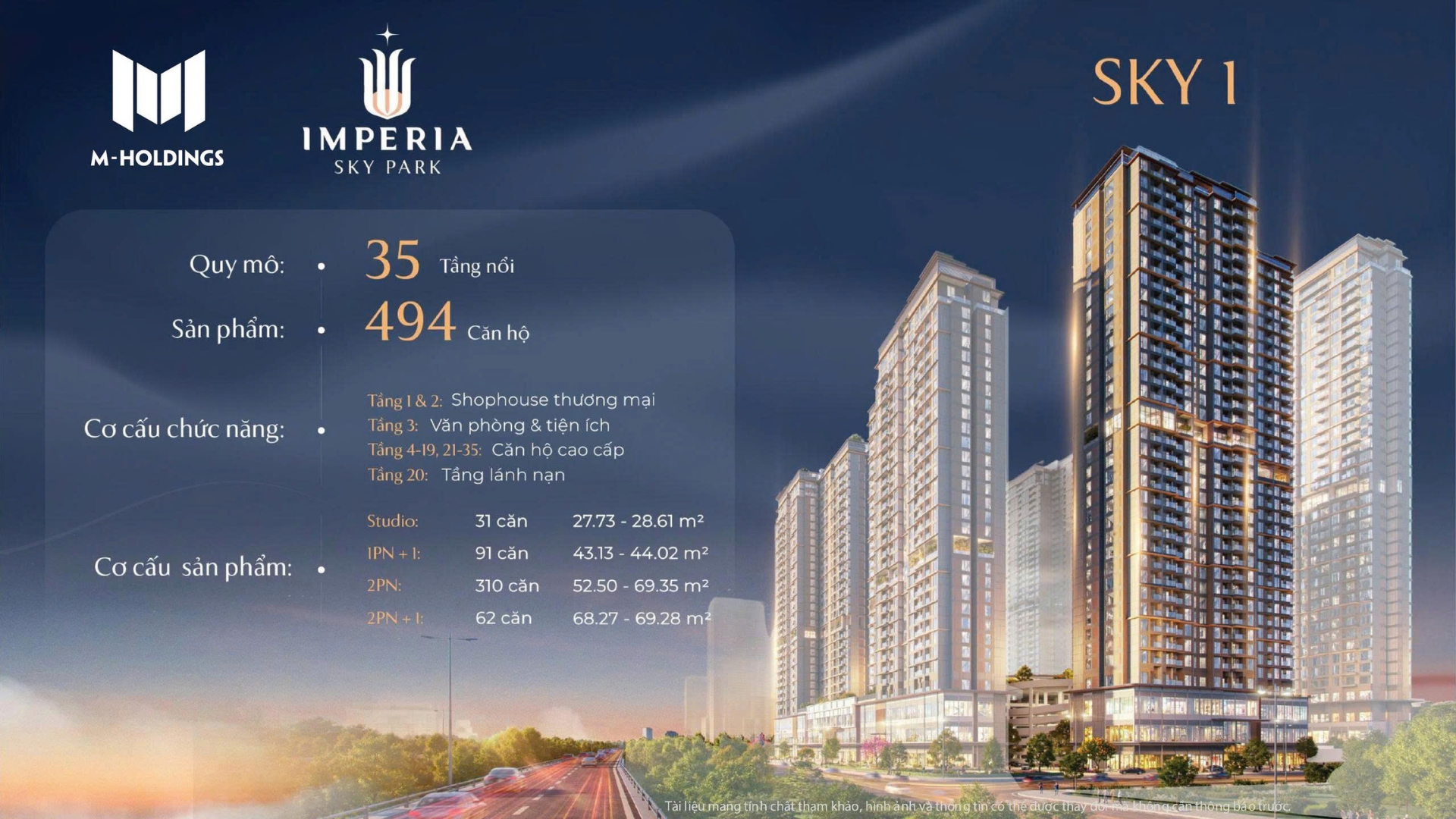 Mặt bằng thiết kế tòa Sky 1 Imperia Sky Park