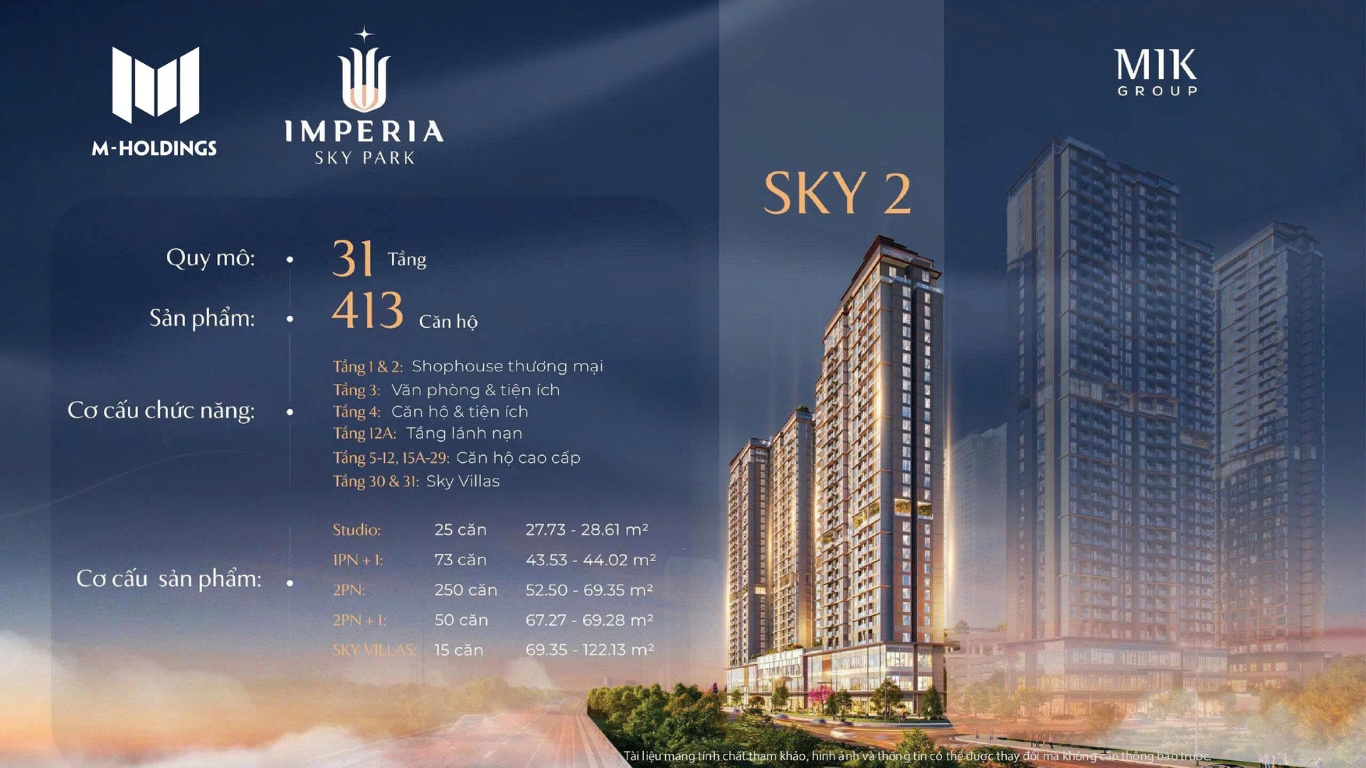 Mặt bằng thiết kế tòa Sky 2 Imperia Sky Park